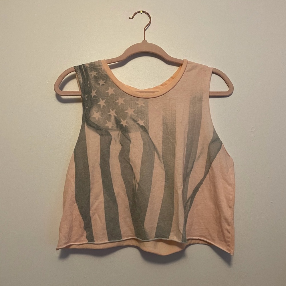 Light pink American flag tank top